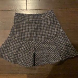 Houndstooth ruffle miniskirt